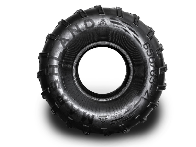 Шина низкого давления MARSHLAND MEGATOROS 650/65-21 — 1380×650-533. Шина в посадке на пневмодиск: рекомендуемая ширина диска 520 мм. Характеристики: 2 слоя корда, вес 69 кг, индекс нагрузки 93 (650 кгс), символ скорости F (80 км/ч), рабочее давление 0,05–0,5 кг/см², от -60 до +55 °C, водоизмещение 827 л. Разработана под вездеходы ТРЭКОЛ, SeverTruck, Финист, Тундра 4×4, ЗЭТ Байкал, СТМ.